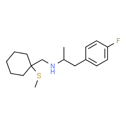 ChemSpider 2D Image | 1-(4-Fluorophenyl)-N-{[1-(methylsulfanyl)cyclohexyl]methyl}-2-propanamine | C17H26FNS