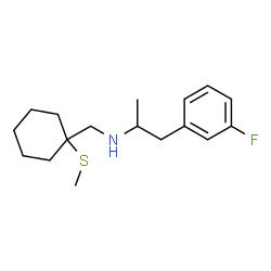 ChemSpider 2D Image | 1-(3-Fluorophenyl)-N-{[1-(methylsulfanyl)cyclohexyl]methyl}-2-propanamine | C17H26FNS