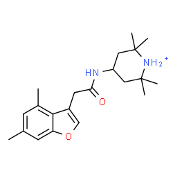 ChemSpider 2D Image | 4-{[(4,6-Dimethyl-1-benzofuran-3-yl)acetyl]amino}-2,2,6,6-tetramethylpiperidinium | C21H31N2O2