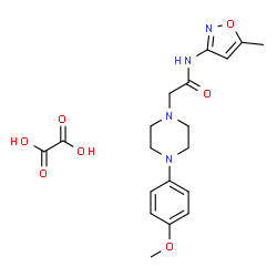 ChemSpider 2D Image | 2-[4-(4-Methoxyphenyl)-1-piperazinyl]-N-(5-methyl-1,2-oxazol-3-yl)acetamide ethanedioate (1:1) | C19H24N4O7