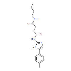 ChemSpider 2D Image | N-Butyl-N'-[1-methyl-5-(4-methylphenyl)-1H-imidazol-2-yl]succinamide | C19H26N4O2