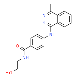 ChemSpider 2D Image | N-(2-Hydroxyethyl)-4-[(4-methyl-1-phthalazinyl)amino]benzamide | C18H18N4O2