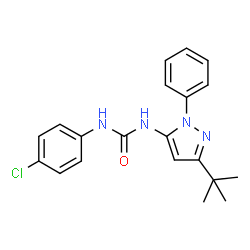 ChemSpider 2D Image | 1-(3-tert-butyl-1-phenyl-1H-pyrazol-5-yl)-3-(4-chlorophenyl)urea | C20H21ClN4O