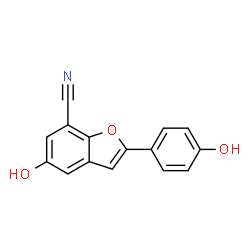 ChemSpider 2D Image | 5-Hydroxy-2-(4-hydroxyphenyl)-1-benzofuran-7-carbonitrile | C15H9NO3