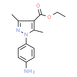ChemSpider 2D Image | Ethyl 1-(4-aminophenyl)-3,5-dimethyl-1H-pyrazole-4-carboxylate | C14H17N3O2