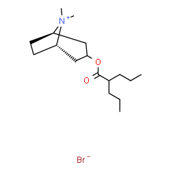 ChemSpider 2D Image | (1R,5S)-8,8-Dimethyl-3-[(2-propylpentanoyl)oxy]-8-azoniabicyclo[3.2.1]octane bromide | C17H32BrNO2