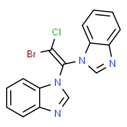 ChemSpider 2D Image | 1,1'-(2-Bromo-2-chloro-1,1-ethenediyl)bis(1H-benzimidazole) | C16H10BrClN4