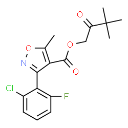 ChemSpider 2D Image | 3,3-Dimethyl-2-oxobutyl 3-(2-chloro-6-fluorophenyl)-5-methyl-1,2-oxazole-4-carboxylate | C17H17ClFNO4