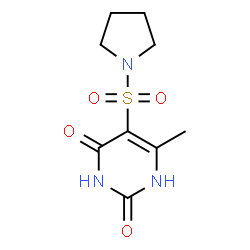 ChemSpider 2D Image | 6-Methyl-5-(1-pyrrolidinylsulfonyl)-2,4(1H,3H)-pyrimidinedione | C9H13N3O4S