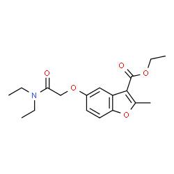ChemSpider 2D Image | Ethyl 5-[2-(diethylamino)-2-oxoethoxy]-2-methyl-1-benzofuran-3-carboxylate | C18H23NO5