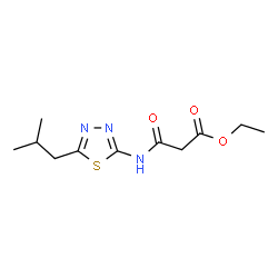 ChemSpider 2D Image | Ethyl 3-[(5-isobutyl-1,3,4-thiadiazol-2-yl)amino]-3-oxopropanoate | C11H17N3O3S