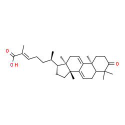 ChemSpider 2D Image | (5xi,24E)-3-Oxolanosta-7,9(11),24-trien-26-oic acid | C30H44O3