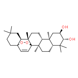 ChemSpider 2D Image | (1R,2R,5R,7R,8R,10S,11R,14S,15S)-2,6,6,10,14,17,17-Heptamethyl-21,22-dioxahexacyclo[18.2.2.0~1,14~.0~2,11~.0~5,10~.0~15,20~]tetracos-23-ene-7,8-diol | C29H46O4