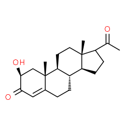 ChemSpider 2D Image | (2beta,17xi)-2-Hydroxypregn-4-ene-3,20-dione | C21H30O3
