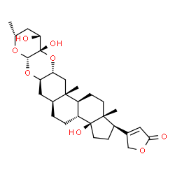 ChemSpider 2D Image | 4-[(1R,3aS,3bR,5aS,6aR,7aS,9R,11R,11aS,12aR,13aS,13bS,15aR)-3a,11,11a-Trihydroxy-9,13a,15a-trimethylicosahydro-1H,7aH-cyclopenta[7,8]phenanthro[2,3-b]pyrano[3,2-e][1,4]dioxin-1-yl]-2(5H)-furanone | C29H42O8