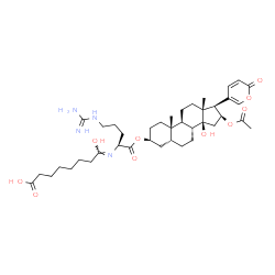ChemSpider 2D Image | (3beta,5beta,16beta)-16-Acetoxy-3-{[(Z)-N~2~-(7-carboxy-1-hydroxyheptylidene)-L-arginyl]oxy}-14-hydroxybufa-20,22-dienolide | C40H60N4O10