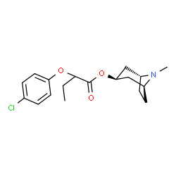 ChemSpider 2D Image | (3-endo)-8-Methyl-8-azabicyclo[3.2.1]oct-3-yl 2-(4-chlorophenoxy)butanoate | C18H24ClNO3