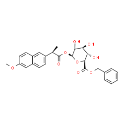 ChemSpider 2D Image | Benzyl 1-O-[(2R)-2-(6-methoxy-2-naphthyl)propanoyl]-beta-D-glucopyranuronate | C27H28O9