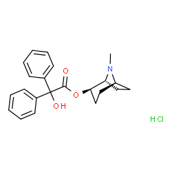 ChemSpider 2D Image | (1R,2R,5S)-8-Methyl-8-azabicyclo[3.2.1]oct-2-yl hydroxy(diphenyl)acetate hydrochloride (1:1) | C22H26ClNO3