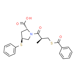 ChemSpider 2D Image | (4S)-1-[(2S)-3-(Benzoylsulfanyl)-2-methylpropanoyl]-4-(phenylsulfanyl)-D-proline | C22H23NO4S2