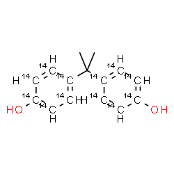 ChemSpider 2D Image | 4,4'-(2,2-Propanediyl)di(~14~C_6_)phenol | C314C12H16O2