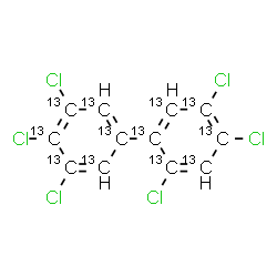ChemSpider 2D Image | 2,3',4,4',5,5'-Hexachloro(~13~C_12_)biphenyl | 13C12H4Cl6