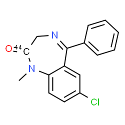 ChemSpider 2D Image | 7-Chloro-1-methyl-5-phenyl(2-~14~C)-1,3-dihydro-2H-1,4-benzodiazepin-2-one | C1514CH13ClN2O
