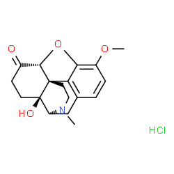 ChemSpider 2D Image | (5alpha,9alpha)-14-Hydroxy-3-methoxy-17-methyl-4,5-epoxymorphinan-6-one hydrochloride (1:1) | C18H22ClNO4