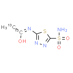 ChemSpider 2D Image | (1Z)-N-(5-Sulfamoyl-1,3,4-thiadiazol-2-yl)(~13~C_2_)ethanimidic acid | C213C2H6N4O3S2