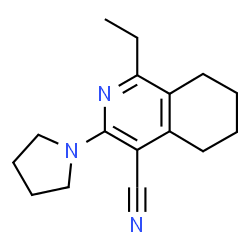 ChemSpider 2D Image | 1-Ethyl-3-(1-pyrrolidinyl)-5,6,7,8-tetrahydro-4-isoquinolinecarbonitrile | C16H21N3