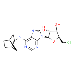 ChemSpider 2D Image | N-[(1S,4R)-Bicyclo[2.2.1]hept-2-yl]-5'-chloro-5'-deoxyadenosine | C17H22ClN5O3