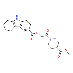 ChemSpider 2D Image | 2-[4-(Methoxycarbonyl)-1-piperidinyl]-2-oxoethyl 2,3,4,9-tetrahydro-1H-carbazole-6-carboxylate | C22H26N2O5