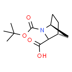 ChemSpider 2D Image | (1S,4R)-2-{[(2-Methyl-2-propanyl)oxy]carbonyl}-2-azabicyclo[2.2.1]heptane-3-carboxylic acid | C12H19NO4