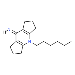 ChemSpider 2D Image | 4-Hexyl-2,3,4,5,6,7-hexahydrodicyclopenta[b,e]pyridin-8(1H)-imine | C17H26N2
