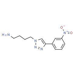 ChemSpider 2D Image | 4-[4-(3-Nitrophenyl)-1H-1,2,3-triazol-1-yl]-1-butanamine | C12H15N5O2