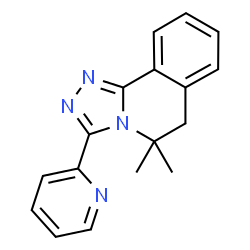 ChemSpider 2D Image | 5,5-Dimethyl-3-(2-pyridinyl)-5,6-dihydro[1,2,4]triazolo[3,4-a]isoquinoline | C17H16N4