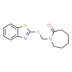 ChemSpider 2D Image | 1-[(1,3-benzothiazol-2-ylthio)methyl]-2-azepanone | C14H16N2OS2