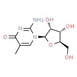 ChemSpider 2D Image | 2-Amino-5-methyl-1-(beta-D-ribofuranosyl)-4(1H)-pyrimidinone | C10H15N3O5