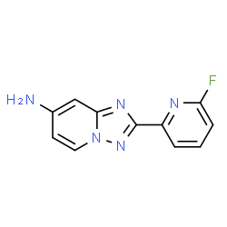 ChemSpider 2D Image | 2-(6-Fluoro-2-pyridinyl)[1,2,4]triazolo[1,5-a]pyridin-7-amine | C11H8FN5