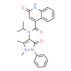 ChemSpider 2D Image | N-(1,5-Dimethyl-3-oxo-2-phenyl-2,3-dihydro-1H-pyrazol-4-yl)-2-hydroxy-N-isopropylquinoline-4-carboxamide | C24H24N4O3