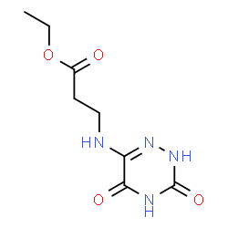 ChemSpider 2D Image | Ethyl N-(3,5-dioxo-2,3,4,5-tetrahydro-1,2,4-triazin-6-yl)-beta-alaninate | C8H12N4O4