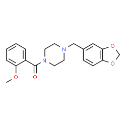 ChemSpider 2D Image | [4-(1,3-Benzodioxol-5-ylmethyl)-1-piperazinyl](2-methoxyphenyl)methanone | C20H22N2O4