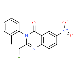 ChemSpider 2D Image | 2-(Fluoromethyl)-6-nitro-3-(o-tolyl)quinazolin-4(3H)-one | C16H12FN3O3