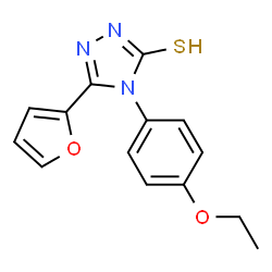 ChemSpider 2D Image | 4-(4-Ethoxyphenyl)-5-(2-furyl)-2,4-dihydro-3H-1,2,4-triazole-3-thione | C14H13N3O2S