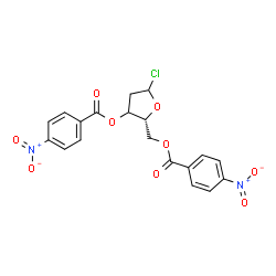 ChemSpider 2D Image | (3xi)-2-Deoxy-3,5-bis-O-(4-nitrobenzoyl)-D-glycero-pentofuranosyl chloride | C19H15ClN2O9