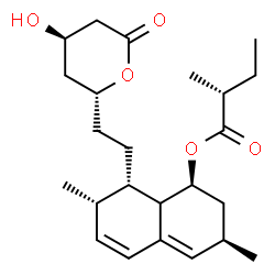 ChemSpider 2D Image | (1S,3R,7S,8S)-8-{2-[(2R,4R)-4-Hydroxy-6-oxotetrahydro-2H-pyran-2-yl]ethyl}-3,7-dimethyl-1,2,3,7,8,8a-hexahydro-1-naphthalenyl (2R)-2-methylbutanoate | C24H36O5