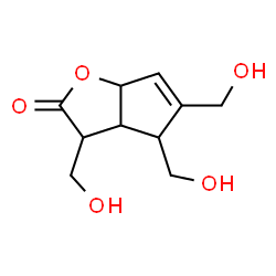 ChemSpider 2D Image | 3,4,5-Tris(hydroxymethyl)-3,3a,4,6a-tetrahydro-2H-cyclopenta[b]furan-2-one | C10H14O5
