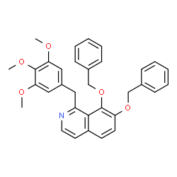ChemSpider 2D Image | 7,8-Bis(benzyloxy)-1-(3,4,5-trimethoxybenzyl)isoquinoline | C33H31NO5