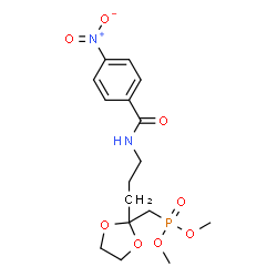 ChemSpider 2D Image | Dimethyl [(2-{3-[(4-nitrobenzoyl)amino]propyl}-1,3-dioxolan-2-yl)methyl]phosphonate | C16H23N2O8P