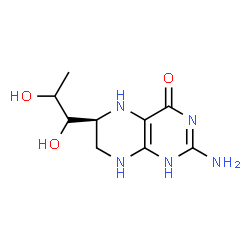 ChemSpider 2D Image | (6S)-2-Amino-6-(1,2-dihydroxypropyl)-5,6,7,8-tetrahydro-4(1H)-pteridinone | C9H15N5O3